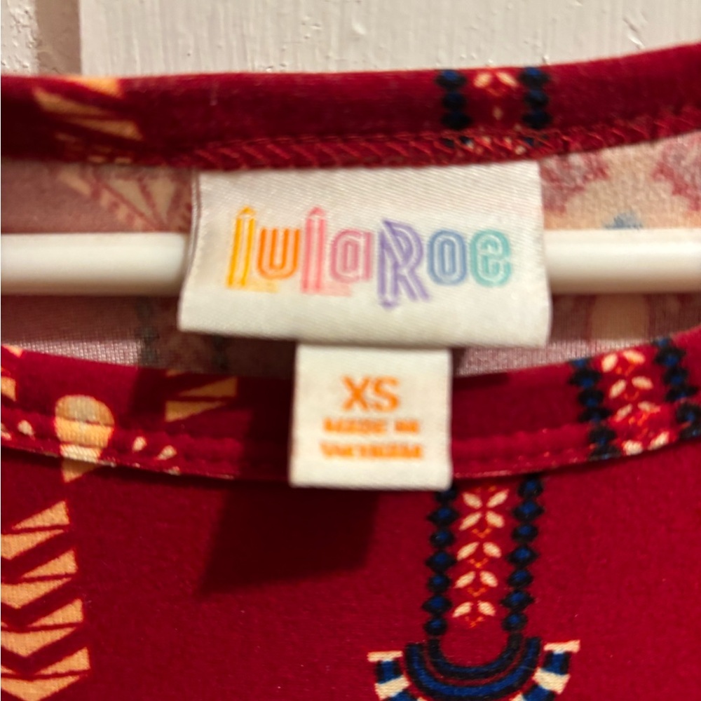 LulaRoe Red Patterned Dress - Picture 2 of 4